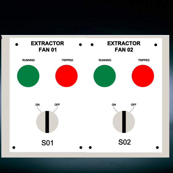 DOL Single or 3 Phase Control Panel For x6 Extraction Fans