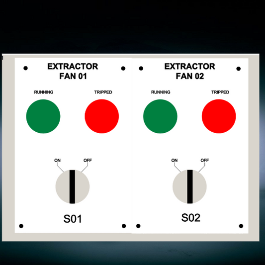 DOL Single or 3 Phase Control Panel For x2 Extraction Fans