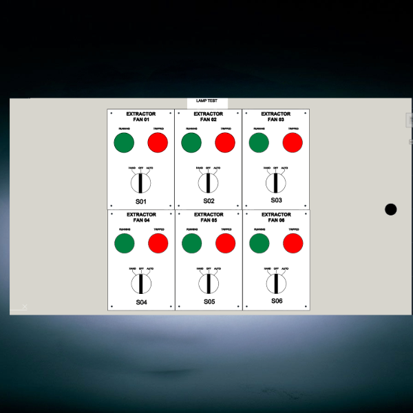 DOL Single or 3 Phase Control Panel For x8 Extraction Fans With Loxone BMS User App Interface Controls