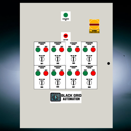 DOL Single or 3 phase Control Panel For x8 Extraction Fans