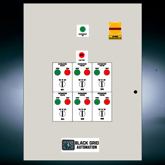 DOL Single or 3 Phase Control Panel For x6 Extraction Fans