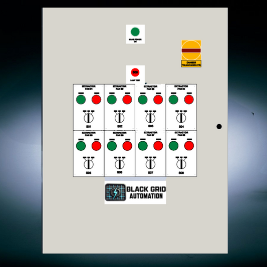 DOL Single or 3 Phase Control Panel For x8 Extraction Fans With Loxone BMS User App Interface Controls